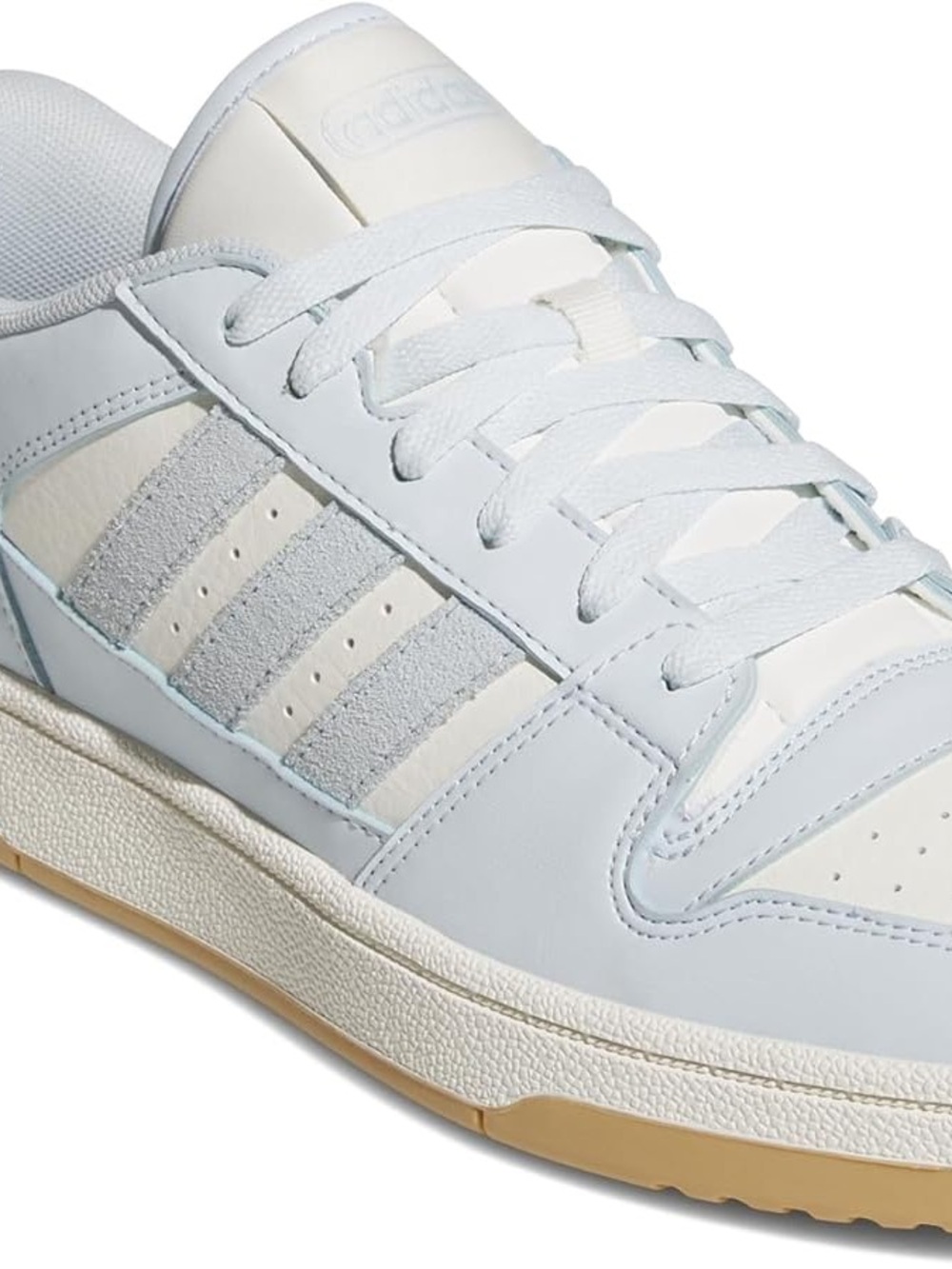 adidas Pale Blue and White Low-Top Leather Sneaker